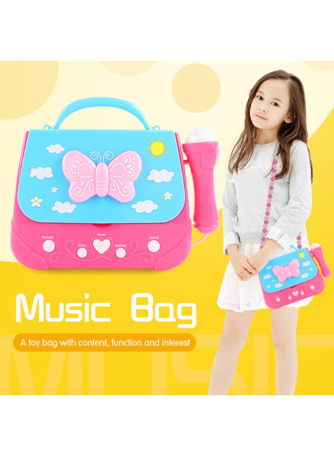 Cartoon Children's Educational Early Education Music Backpack With Microphone Lighting Karaoke Microphone Toy-Color:6807e Coral Red Clarinet 24 Pieces Per Box - Image 2