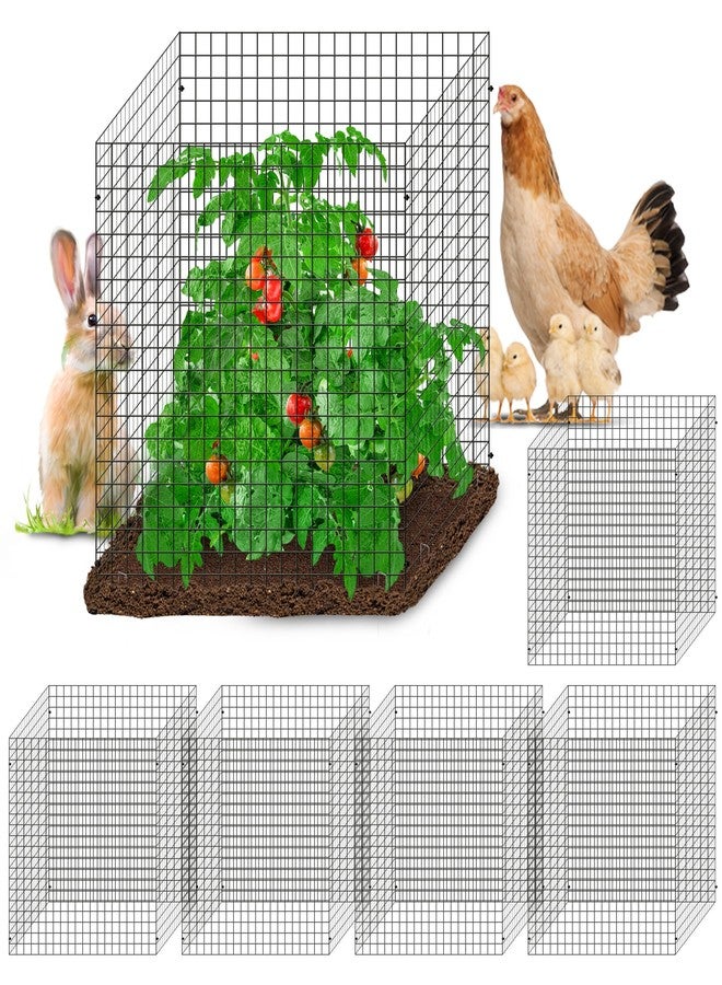 Warmfarm 24 Pics DIY Metal Plant Protectors from Deer, Garden Fencing Animal Barrier Size 11.8 * 11.8 inches, Mesh Plant Cage Chicken Wire Cloche for Plants with Stakes and Nylon Cables (24 Pcs) - Image 1