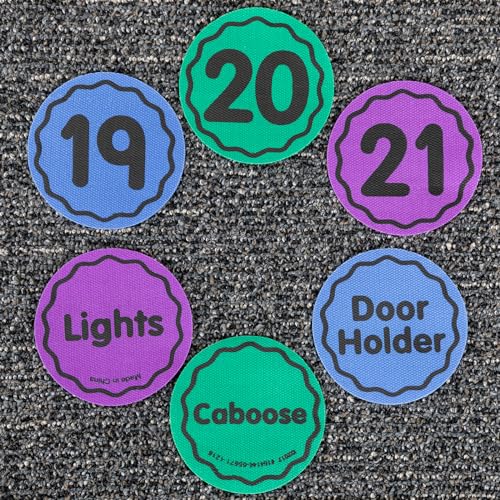 Really Good Stuff Carpet Mark-Its – 36 Pack–Line-Up Helpers – Carpet Markers for the Classroom – Numbered Spot Markers and Labels – 4" Carpet Dots for Teacher Supplies - Image 1