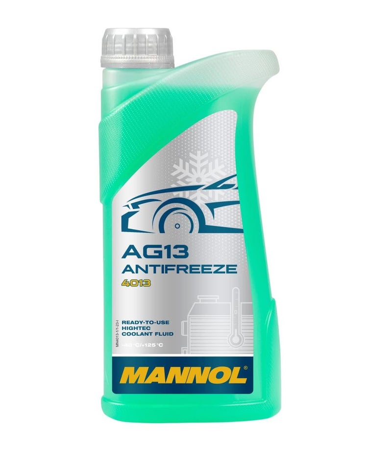 MANNOL 4013 AG13 Antifreeze | Ready to USE | HIGHTEC COOLANT Fluid | -40°С / 125°С | Green | Year-Round use | Reliable Protection | Prevents Corrosion | Deposits | Imported from Germany 1 Litre - Image 1
