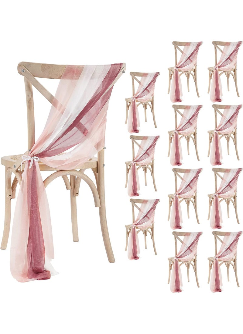 Moukeren Moukeren 36 Piece Wedding Aisle Decorations  Tulle Chair Back Cover  Ribbon Set for Ceremony Reception Banquet  Outdoor Decoration  - Image 1
