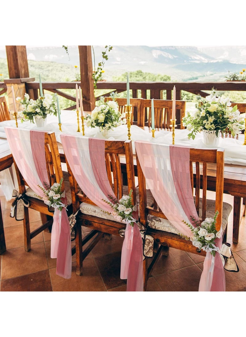 Moukeren Moukeren 36 Piece Wedding Aisle Decorations  Tulle Chair Back Cover  Ribbon Set for Ceremony Reception Banquet  Outdoor Decoration  - Image 5