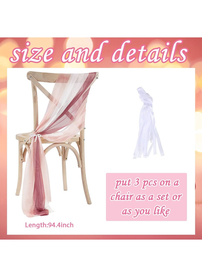 Moukeren Moukeren 36 Piece Wedding Aisle Decorations  Tulle Chair Back Cover  Ribbon Set for Ceremony Reception Banquet  Outdoor Decoration  - Image 3