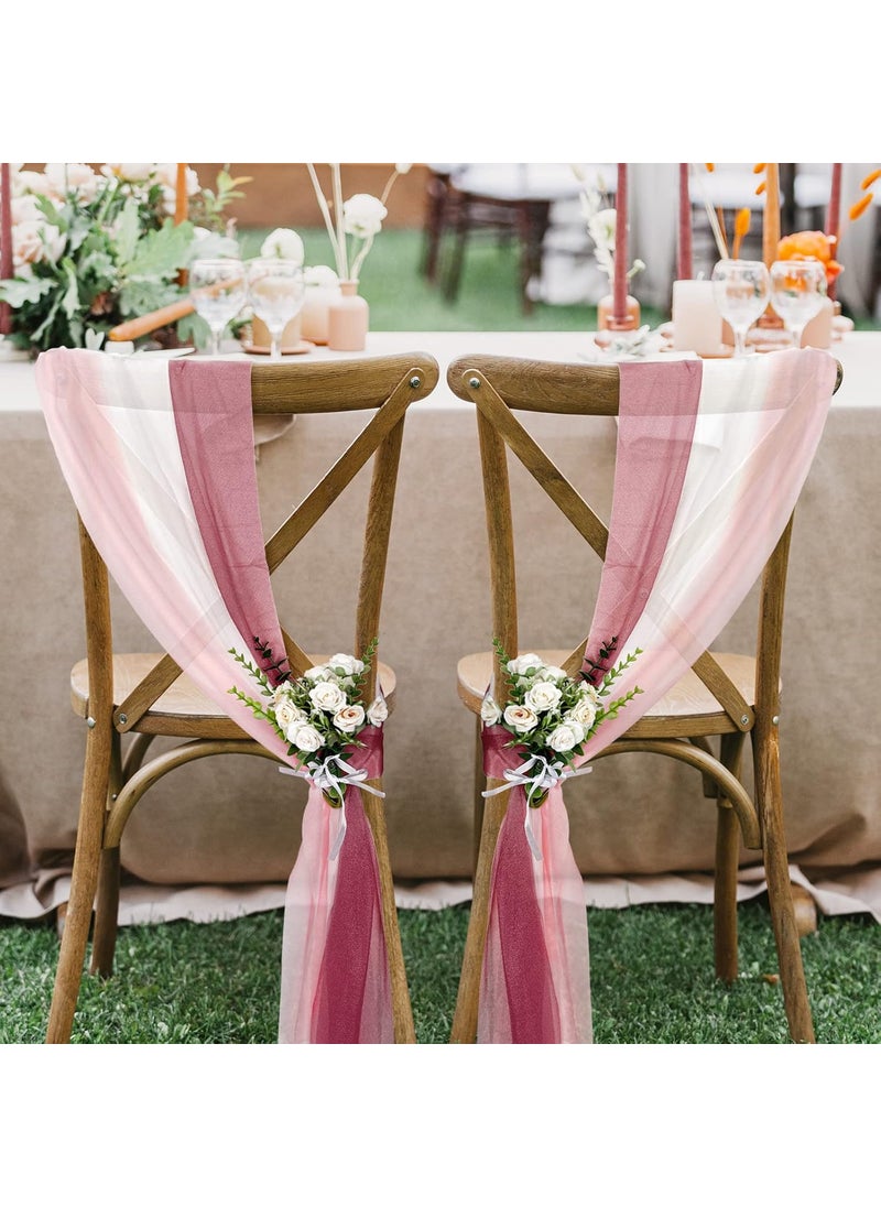 Moukeren Moukeren 36 Piece Wedding Aisle Decorations  Tulle Chair Back Cover  Ribbon Set for Ceremony Reception Banquet  Outdoor Decoration  - Image 4