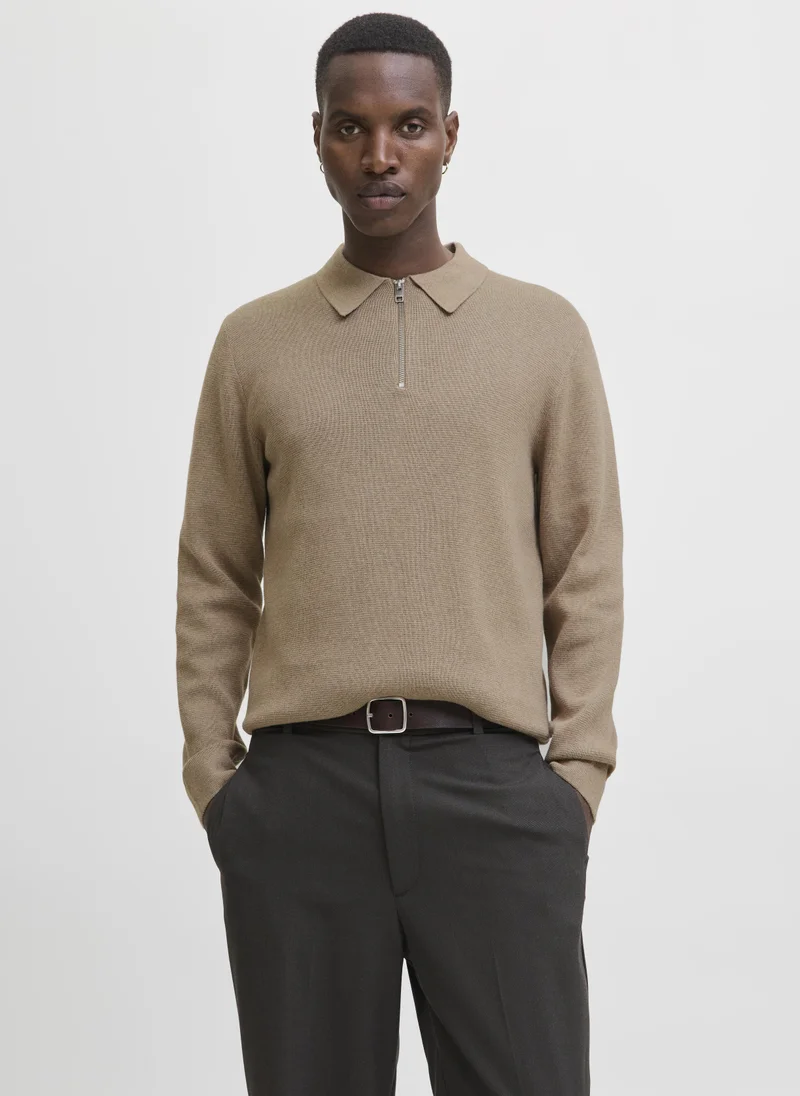 JACK & JONES Knitted Half Zip Up Sweater