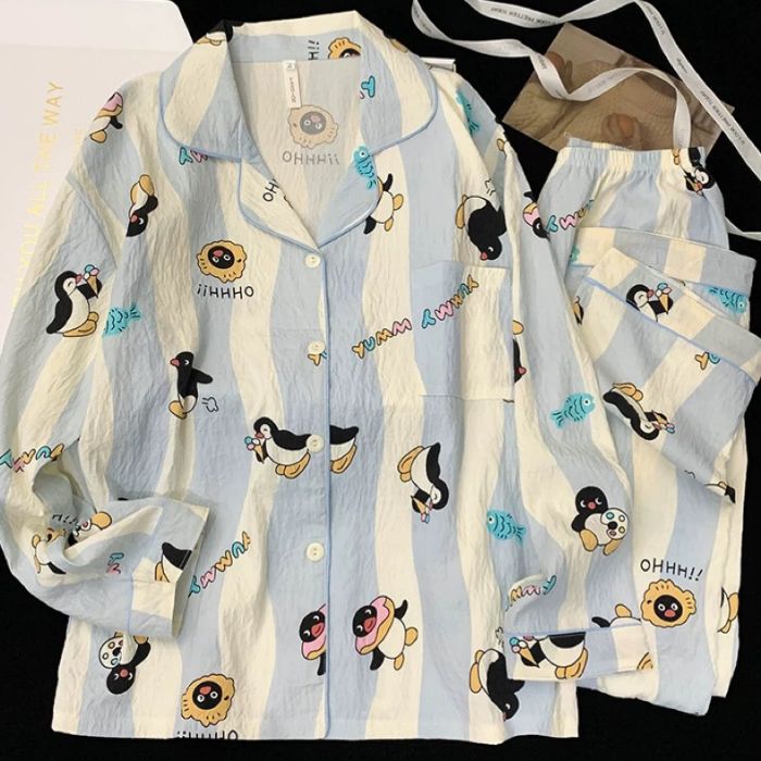 Spring New Live Explosion Ladies Double Long Lapel Creative Printing Leisure Wind Cloud Cotton Comfortable - Image 1