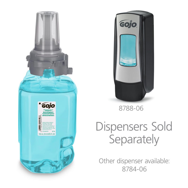 GOJO Botanical Foam Handwash Botanical Fragrance, 700 mL Hand Soap Refill ADX-7 Push-Style Dispenser (Pack of 4) - 8716-04 - Image 5