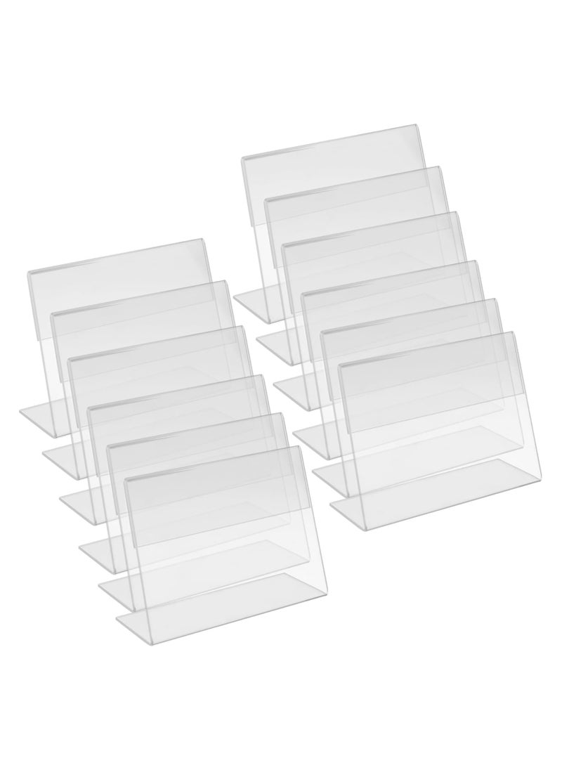 Oasisgalore 20-Pack 3.5x2.5 Inch Clear Acrylic Sign Holders, L-Shaped Table Display Stands for Wedding, Party, Office  - Image 1