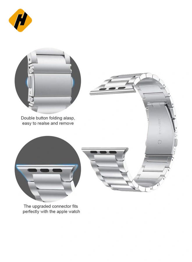HuHa Stainless Steel Strap Metal Bracelet for Apple Watch Series 6/5/4/3/2/SE - 38/40 mm  - Image 3