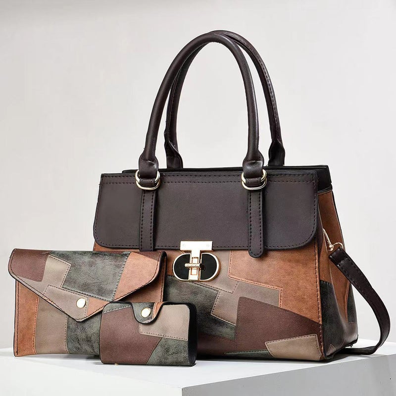 Fashion New Contrast Color Stitching Bag Crossbody Bag Internet Popular All-Match Trendy Handbag Large Capacity Shoulder Bag - Image 4