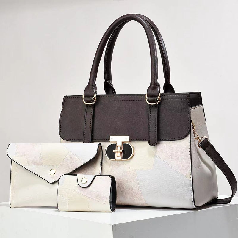 Fashion New Contrast Color Stitching Bag Crossbody Bag Internet Popular All-Match Trendy Handbag Large Capacity Shoulder Bag - Image 3