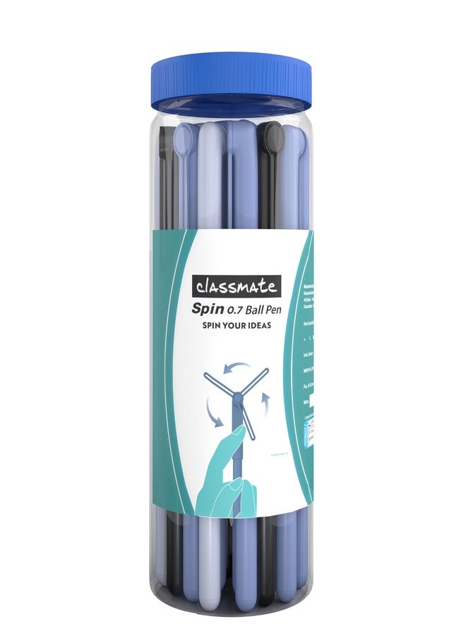 Classmate Spin Ball Pen (20 Blue Pens & 5 Black Pens)- Pack of 1 - Image 1