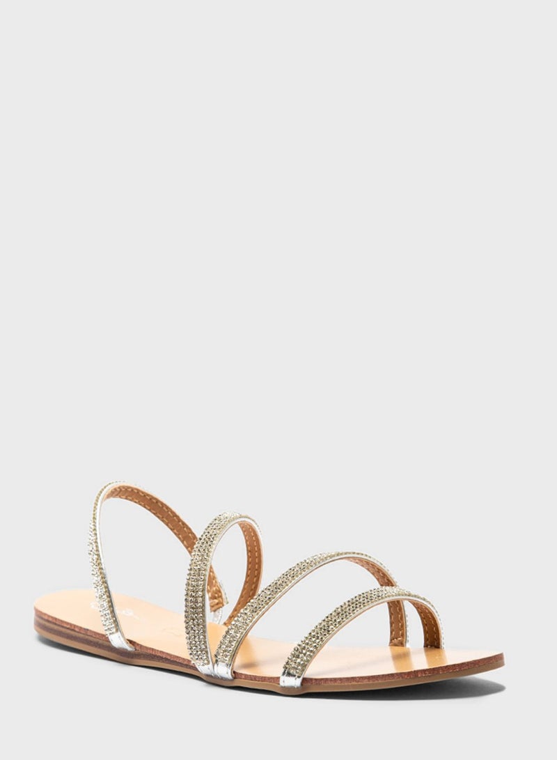Qupid Multi Strap Flat Sandals - Image 2