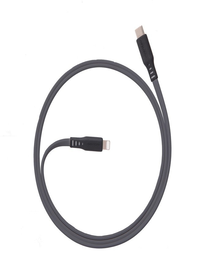 Ventev Flat USB C to Apple Lightning High Speed Tangle-Free 3 Foot Cable - Image 1