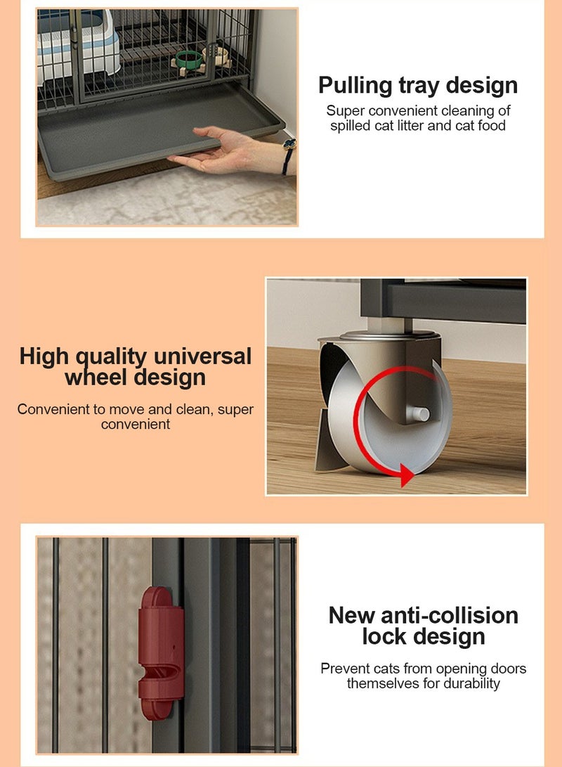 ما بيبي قطة قفص المنازل الداخلية توسع المساحة الحرة فيلا القطة منزل القطة منزل القطة - Image 4