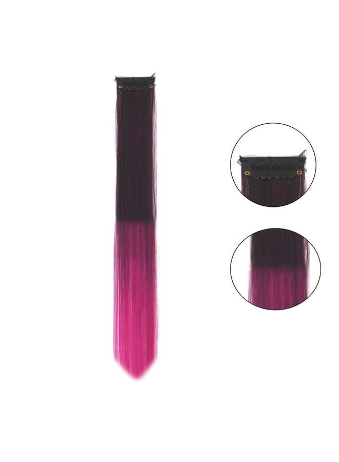 رابيدز فلو وصلات شعر Rapidsflow® مزدوجة الظل ملونة/وصلات شعر للنساء والفتيات، شعر حقيقي لتسليط الضوء على مجموعة من 4 قطع (وردي نبيذي مستقيم) - Image 2