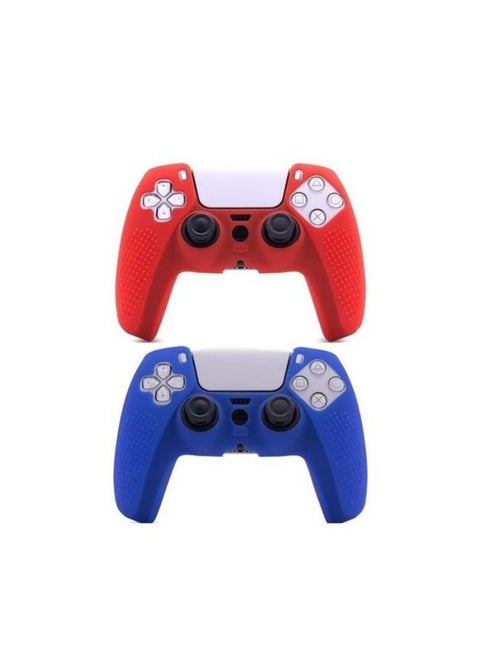 Playstation 5 Controller Silicone Protective Case Anti-Slip Soft Silicone Rubber Compatible with Playstation 5 Controller Pack of 2 Red/Blue