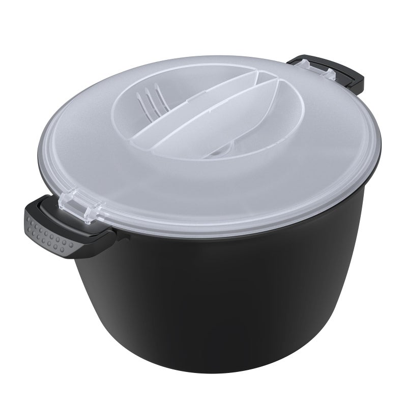 Professional Large Micro Cookware 3 Quart Microwave Rice Cooker Microwave Steamer for Vegetables Safe as Mixing and Serving Bowls Food Storage Container Cooker for Microwave BPA Free Dishwasher Safe