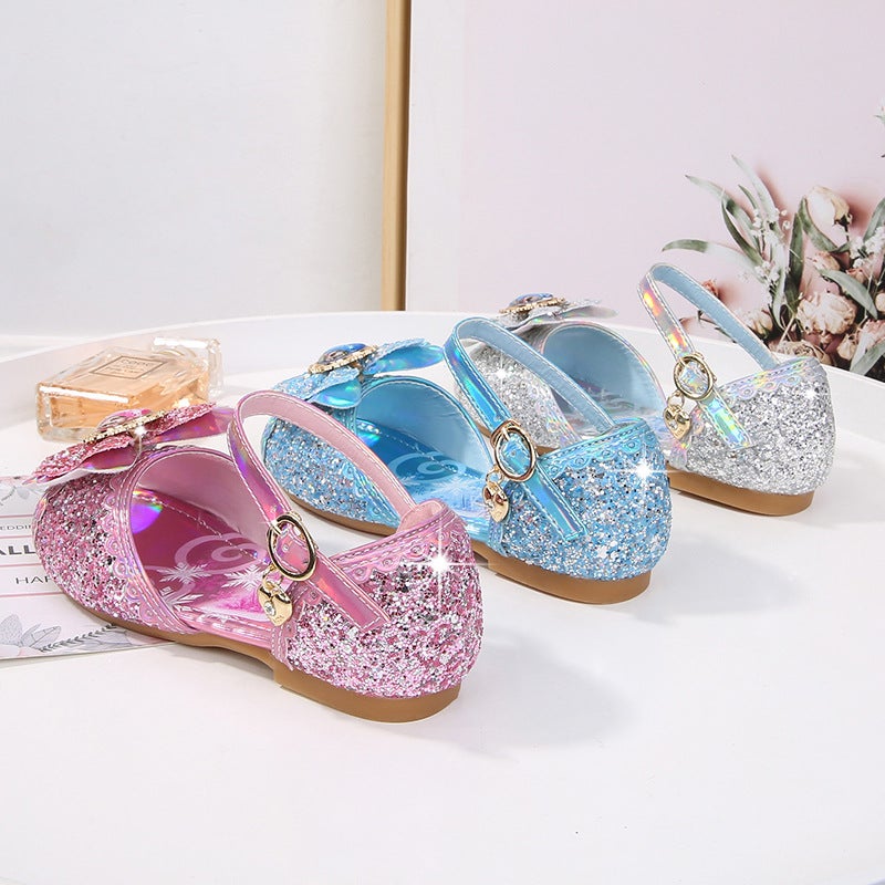 Girls Sandals Fashion Soft Bottom Children'S Shoes Blue Stylish Princess Shoes Little Girls Flat Shoes - Image 5