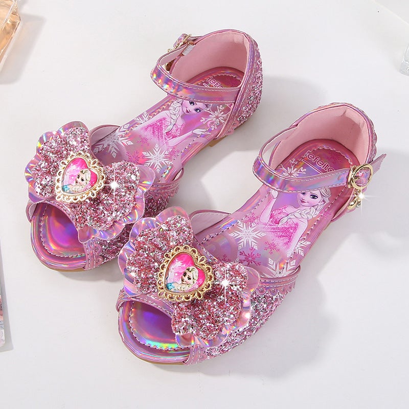 Girls Sandals Fashion Soft Bottom Children'S Shoes Blue Stylish Princess Shoes Little Girls Flat Shoes - Image 3