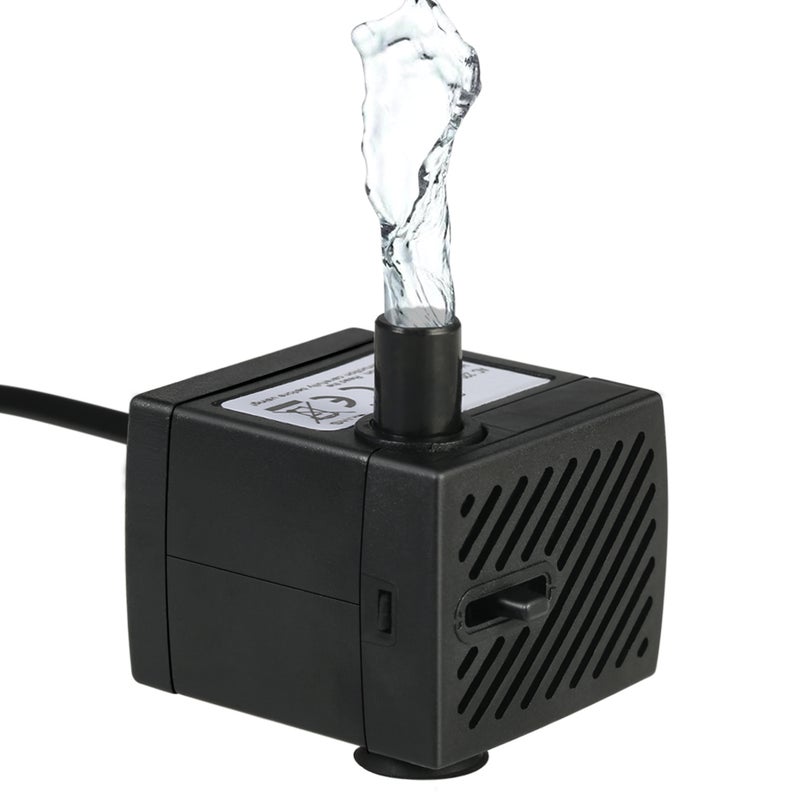 150L/H 2W Submersible Water Pump for Aquarium Tabletop Fountains Pond Water Gardens and Hydroponic Systems with One Nozzle 4.9ft(1.5m) Power Cord AC220-240V - Image 1