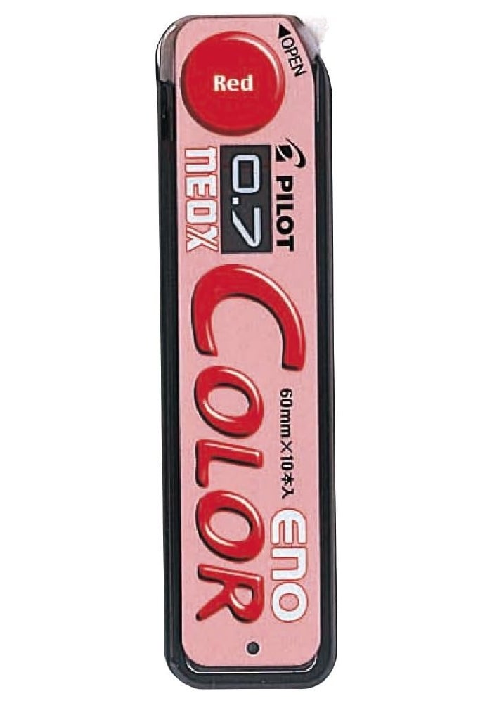 Pilot Eno Color Mechanical Pencil Lead, 0.7mm, Red - 10 Leads - Image 1