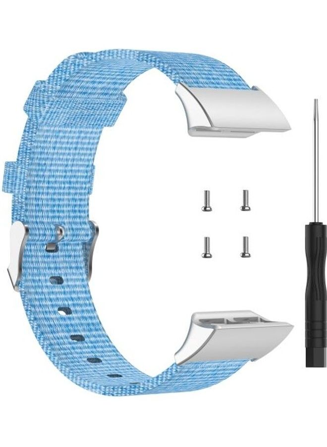 BGM For Garmin Forerunner 35  30 Universal Canvas Replacement Wrist Strap Watchband Sky Blue - Image 1