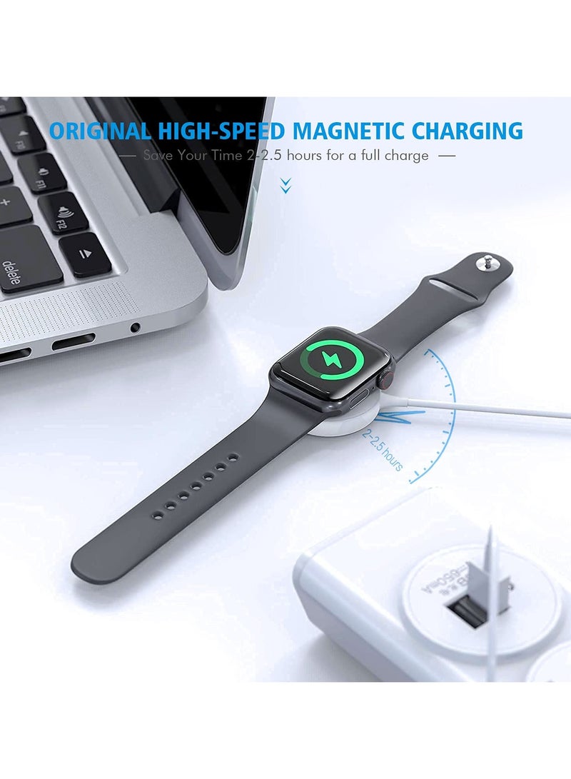 هير كيوب متوافق مع شاحن ساعة ذكية سريع بطول 3.3 قدم، كابل شحن iWatch مع قابس سفر بطول 3.3 قدم، متوافق مع ساعات Apple Watch Series 8/7/SE/6/5/4/3/2/1/Ultra. - Image 2