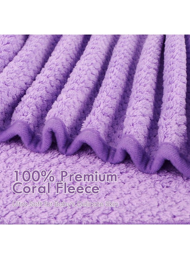 Orighty Baby Hooded Towel with Five Washcloths, 28 x 28 Inch Super Soft Bath Towel with Hood for Babies, Infant, Newborn Essential - Ideal Baby Stuff Registry for Boys and Girls (Purple) - Image 1