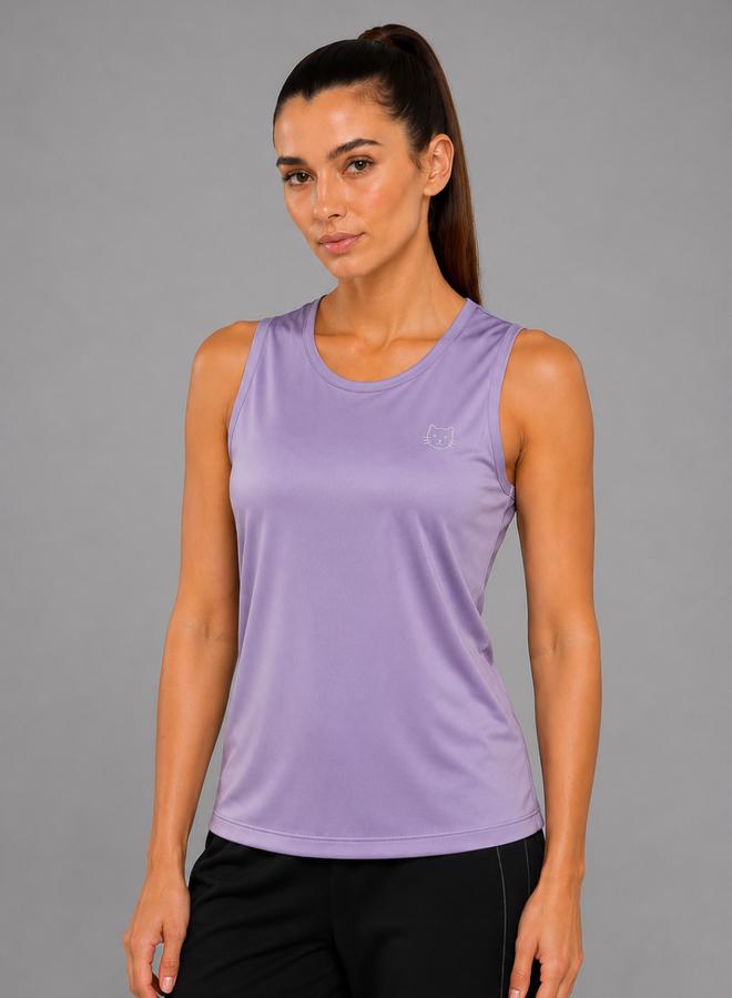 Take Two Lilac Solid Sleeveless Activewear Top By Lazzycat - Image 1
