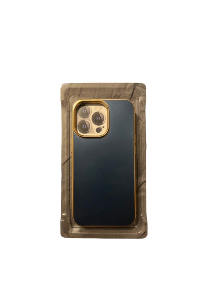 J-Case for iPhone 13 / 14 – Black & Gold | Slim Shockproof Protective Cover with Stylish Design