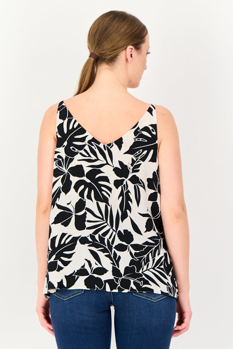 DOROTHY PERKINS Women V Neck Sleeveless Graphic Print Tank Top, Multicolor - Image 4