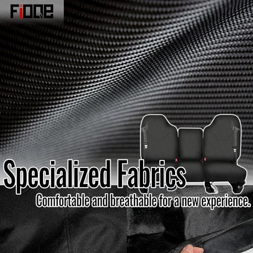 Fioqe 40/20/40 Heavy Duty 600D Oxford Fabric Front Seat Cover for Dodge Ram 1500 2500 3500 Quad Cab 1998 1999 2000 2001 2002 Trucks, Split Bench Design with Seatbelt Cutouts-Black - Image 3