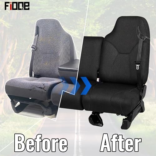 Fioqe 40/20/40 Heavy Duty 600D Oxford Fabric Front Seat Cover for Dodge Ram 1500 2500 3500 Quad Cab 1998 1999 2000 2001 2002 Trucks, Split Bench Design with Seatbelt Cutouts-Black - Image 5