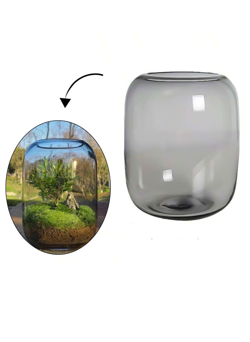 Aquarium Terrarium glass tank 16x22cm gray - Image 1