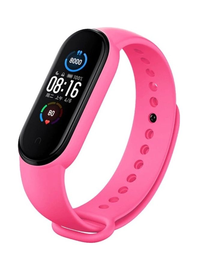 HuHa Replacement Silicone Strap For Xiaomi Mi Band 5/4/3 Hot Pink