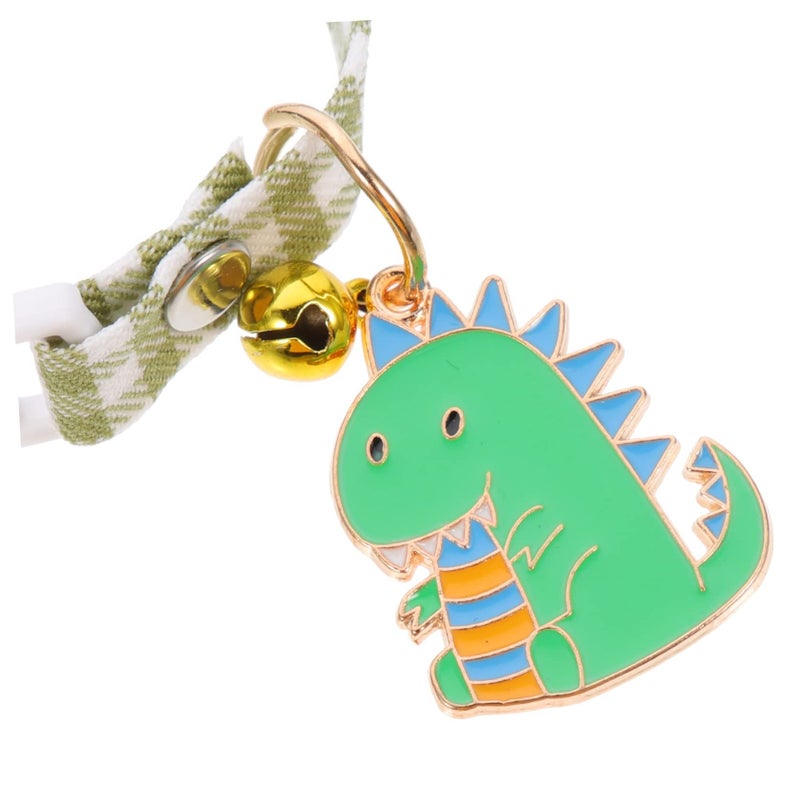 BESPORTBLE 2-Piece Cat Collar Bell Set Plaid Whale Dinosaur Design - Image 3