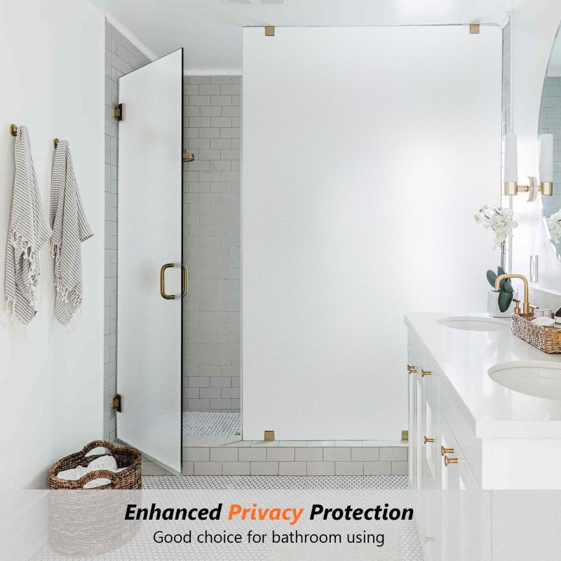 Kromapolis Window Privacy Film Frosted Glass Window Film, Heat Blocking Privacy Film for Glass Windows, Static Cling Non-Adhesive Frosting Window Stickers for Door Home (Frosted, 23.6 x 78.7 inch) - Image 2