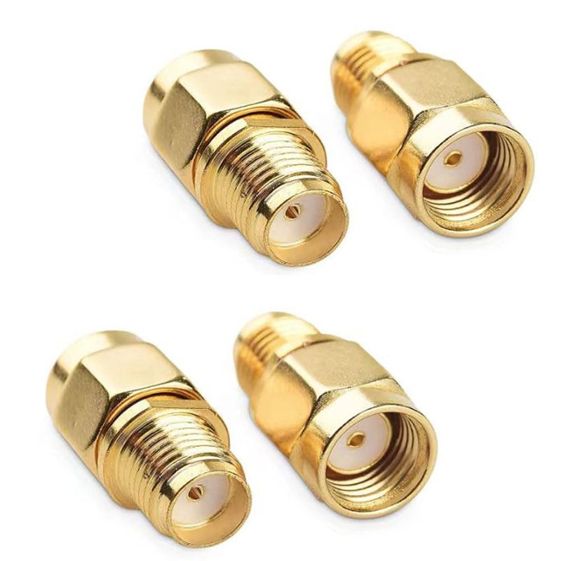 CORONIR 4Pcs RF Coaxial Adapter SMA Female to RP-SMA Male Adapter for Antennas Wireless LAN Devices Coaxial Cable - Image 1