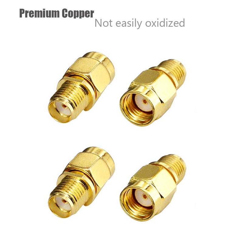 CORONIR 4Pcs RF Coaxial Adapter SMA Female to RP-SMA Male Adapter for Antennas Wireless LAN Devices Coaxial Cable - Image 4