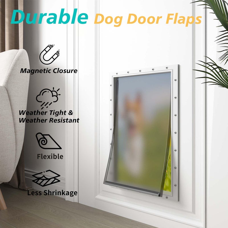 MOLYLY 2PACK Large Dog Door Replacement Flaps with Screws - Pet Door Replacement Flap Compatible with Petsafe Freedom Doggie Doors Replacement Flaps PAC11-11039 10 1/8" X 16 7/8", Flexible, No Warped - Image 5
