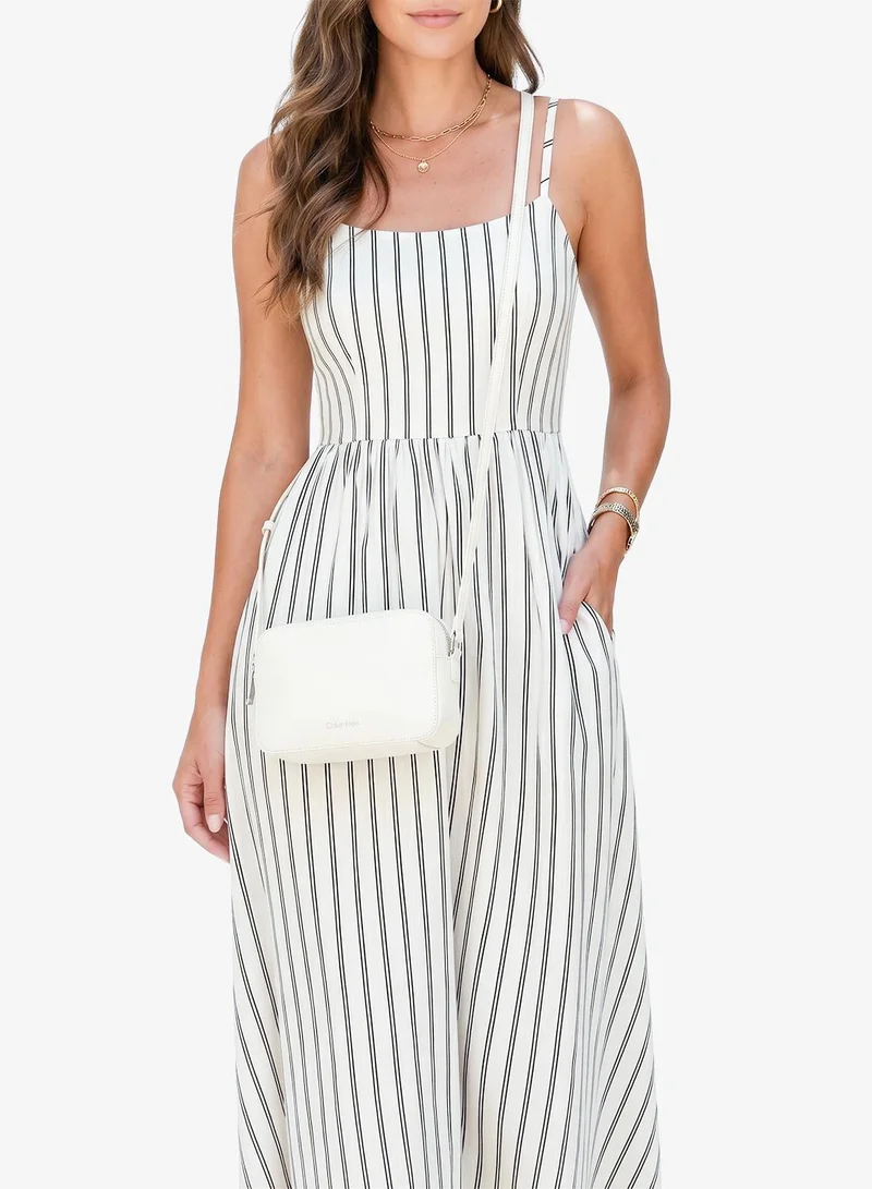 Calvin Klein Lily White Foil Logo Camera Bag for Women | Best Price UAE