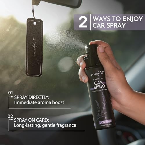 Aromahpure Lavender & Lemon Car Perfume Spray with Hanging Card |100ml Each | Long Lasting 800+ Sprays Each Car Fresheners | Travel Friendly Car Air Freshener| CFC Free & Fast Acting Formula - Image 5