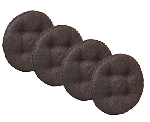 Klear Vu Omega Gripper Non-Slip Tufted Barstool Pad Cushion Set, Chestnut, 4-Pack - Image 1