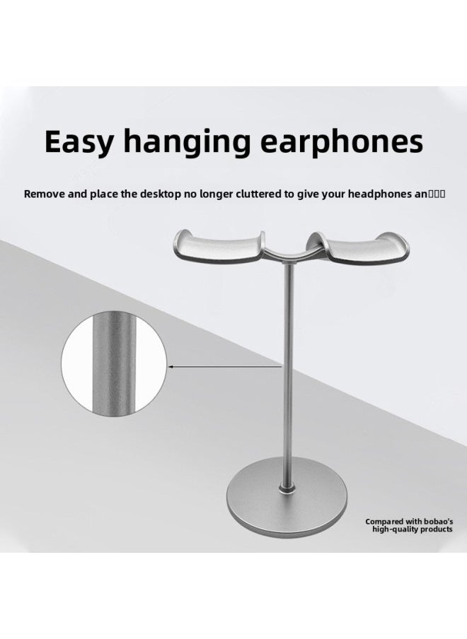 Suitable For Apple Airpods Max Headset Stand Double Headset Display Stand Earphone Rack Desktop Stand-Color:Silver [double Hanging, Headphone Stand]