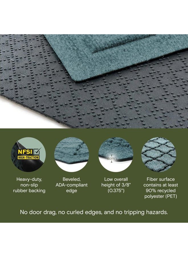 Waterhog Bungalow Flooring Waterhog Indoor/Outdoor Runner Rug, 22" x 60", Skid Resistant, Easy to Clean, Catches Water and Debris, Cordova Collection, Bluestone - Image 3