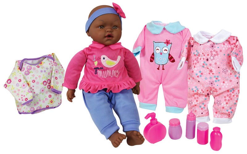 Lissi 15" Baby Doll Set with Extra Clothes and Accessories (African American) - Image 1