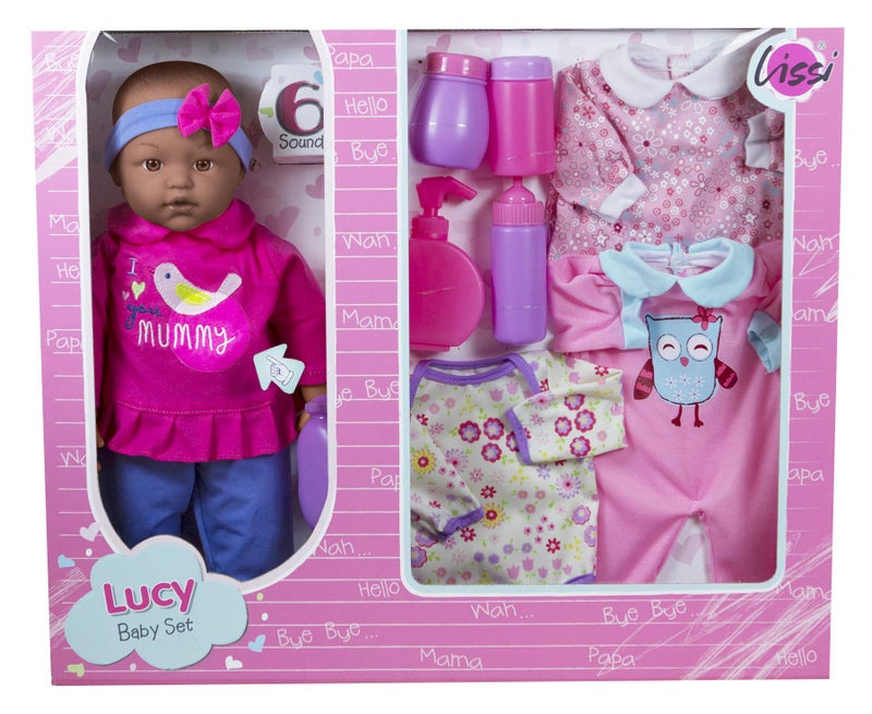 Lissi 15" Baby Doll Set with Extra Clothes and Accessories (African American) - Image 2