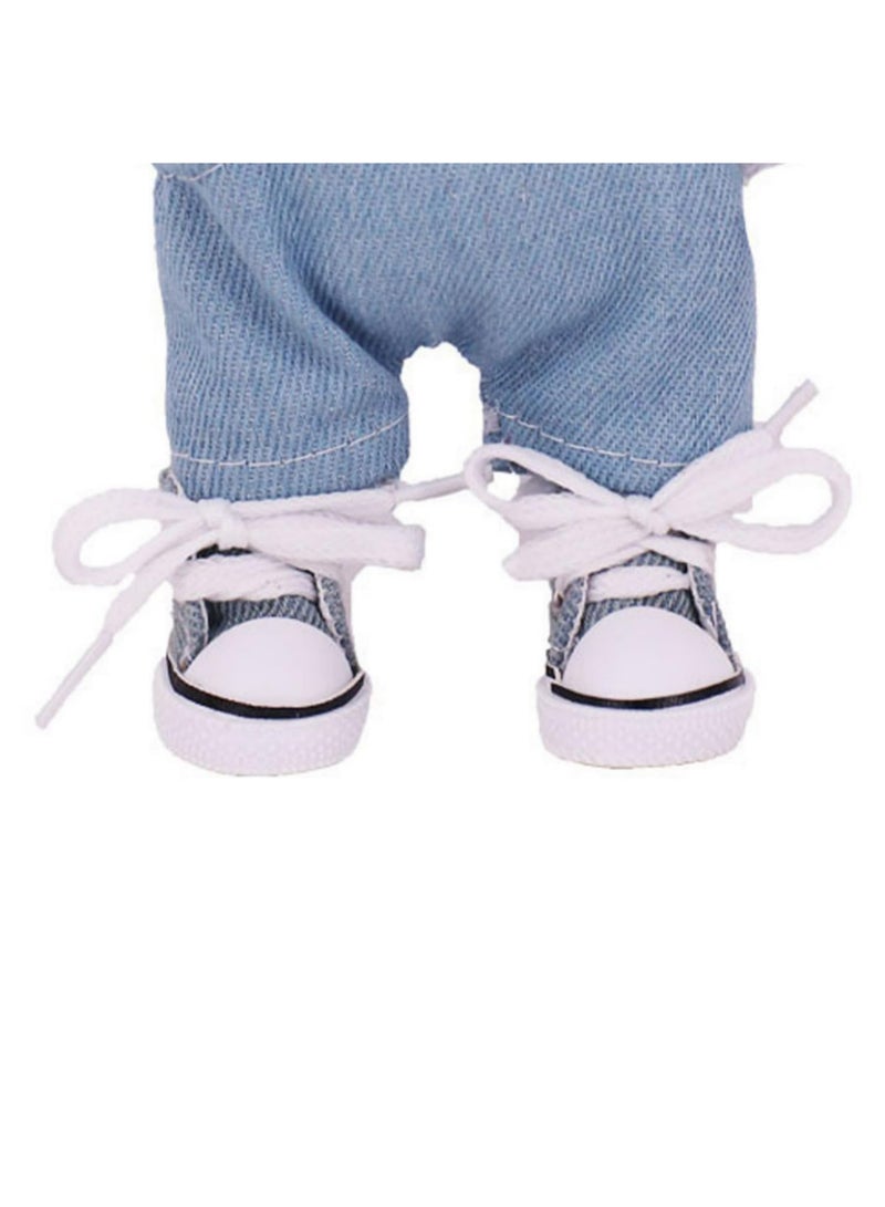 حذاء دمية بحجم 17 سم، أحذية صغيرة بديلة لدمى لا بوبو مقاس 6.7 بوصة، أحذية أزياء جميلة للجيل الأول/الثاني/الثالث من الدمى، مثالية لتنسيق الملابس واللعب وعرض الدمى، باللون الأزرق - Image 3