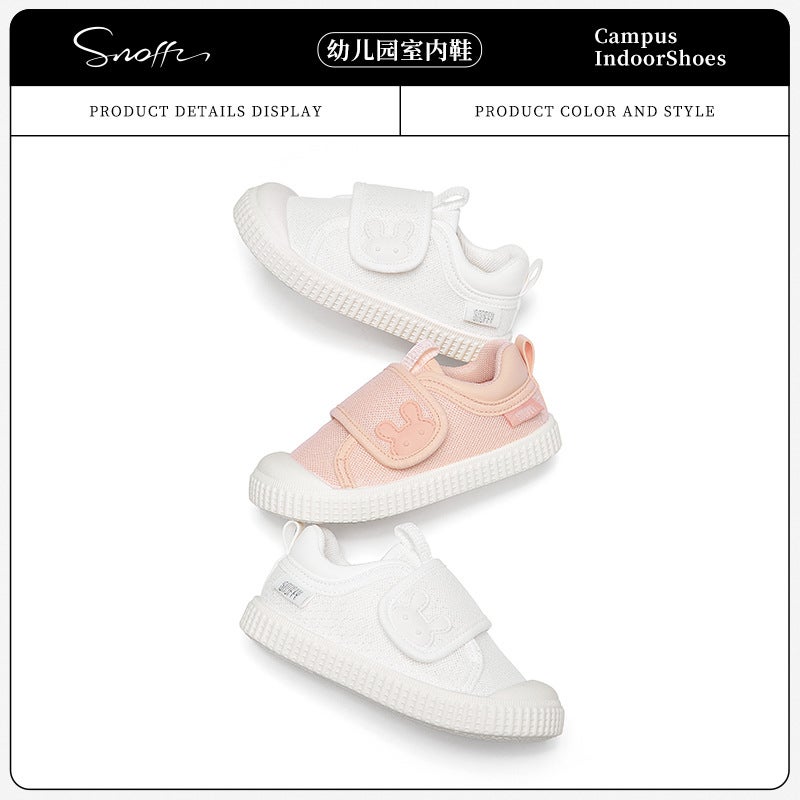 Snuffy Girls Toddler Shoes 2025 Spring New Kindergarten Baby Cute Indoor Canvas Shoes - Image 3